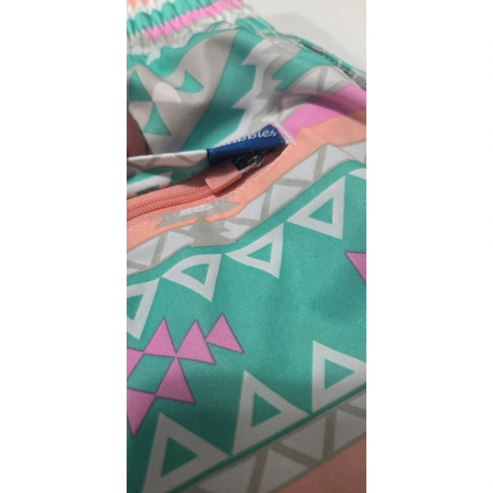 Chubbies‎ Mens Swim Trunks XL Teal Southwestern Geometric 5.5 Inch Inseam Shorts